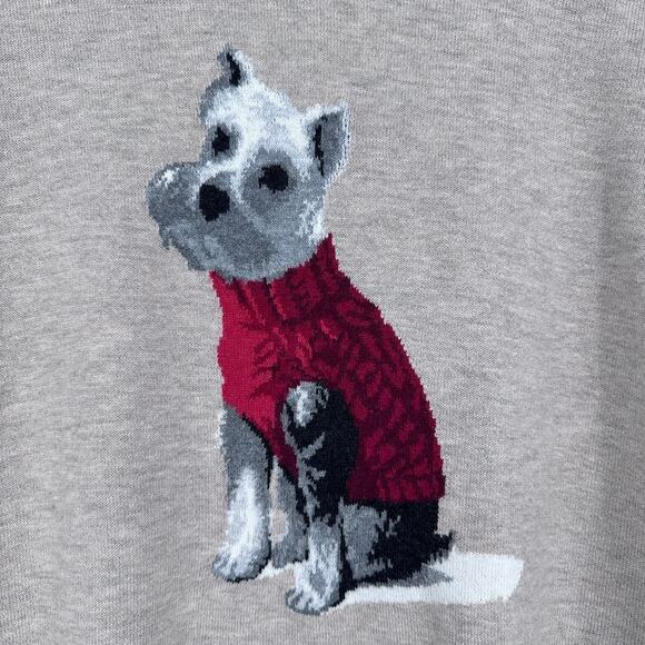 J Jill Sweater Women Petite XS Westin Dog Pullover Knit Lightweight Preppy Puppy - Picture 4 of 9